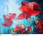 Poppy Dance-2, Oil on Canvas